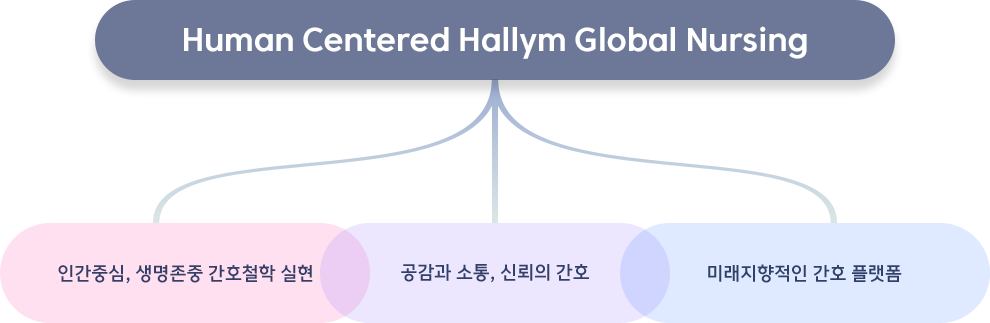 Human Centered Hallym Global Nursing, �ΰ��߽�, �������� ��ȣö�� ����, ������ ����, �ŷ��� ��ȣ, �̷��������� ��ȣ �÷���